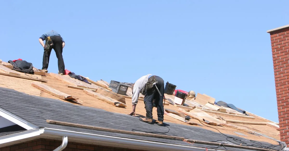 roof installation work going on