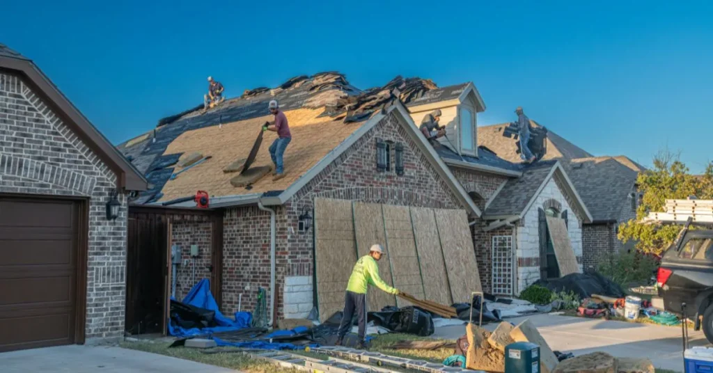 roofing work ongoing in texas